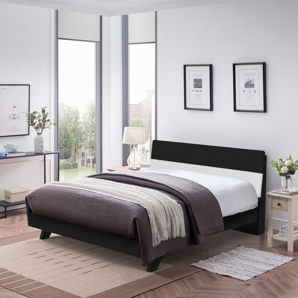 Doppelbett 160x200cm Modernes Holzdesign Kopfteil Lattenrost Landeck King