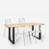 Set Esstisch Tisch 160x80cm 4 transparente Stühle Industrial Design Hilton Katalog