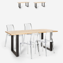 Set Esstisch Tisch 160x80cm 4 transparente Stühle Industrial Design Hilton Sales