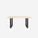 Set Esstisch Tisch 160x80cm 4 transparente Stühle Industrial Design Hilton Maße