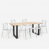 Set Esstisch Tisch 180x80cm 6 transparente Stühle Design industriell Vice Auswahl
