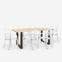 Set Tisch 180x80cm 6 transparente Stühle industriellen Jaipur L Auswahl