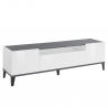 Moderner TV-Schrank 160x40 cm, 2 Fächer, Schublade in Hochglanz Weiß Schiefer Jacob Verkauf