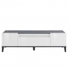 Moderner TV-Schrank 160x40 cm, 2 Fächer, Schublade in Hochglanz Weiß Schiefer Jacob Rabatte