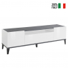 Moderner TV-Schrank 160x40 cm, 2 Fächer, Schublade in Hochglanz Weiß Schiefer Jacob Angebot