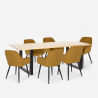Set Tisch Esstisch 200x80cm 6 Stühle Samt  Industrie Design Samsara XL2 Lagerbestand
