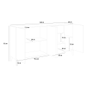 Sideboard 160x40cm mit 3 Türen und 3 Schubladen für Küche oder Flur Rebecca Wood Lagerbestand