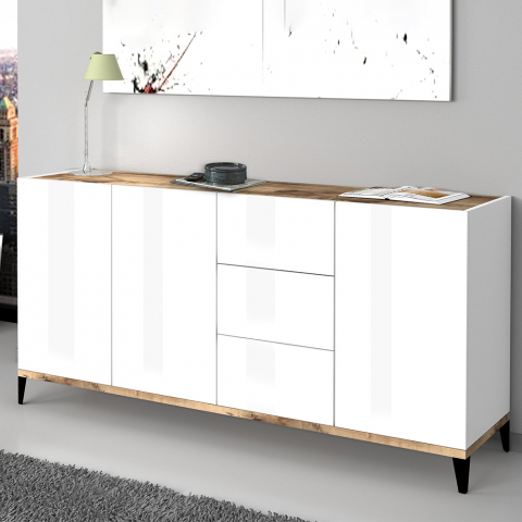 Sideboard 160x40cm mit 3 Türen und 3 Schubladen für Küche oder Flur Rebecca Wood Aktion