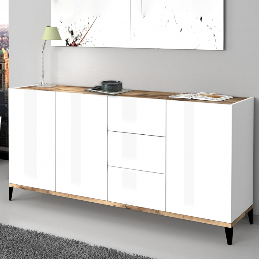 Sideboard 160x40cm mit 3 Türen und 3 Schubladen für Küche oder Flur Rebecca Wood Aktion