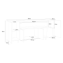 Moderne Design-Sideboard 200x40cm 5 Türen Klappfach Stephanie Wood Lagerbestand