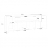 Moderne Design-Sideboard 200x40cm 5 Türen Klappfach Stephanie Wood Lagerbestand