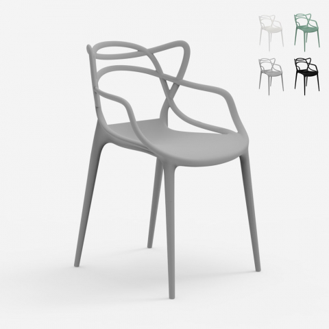 Moderner Designstuhl stapelbar Armlehnen für Küche Bar Restaurant Node