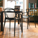 Moderner Designstuhl stapelbar Armlehnen für Küche Bar Restaurant Node