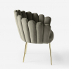 Samt Sessel in modernem Design vergoldete Beine Calicis Sales