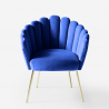 Samt Sessel in modernem Design vergoldete Beine Calicis 