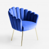 Samt Sessel in modernem Design vergoldete Beine Calicis 