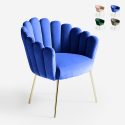 Samt Sessel in modernem Design vergoldete Beine Calicis 