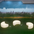 Lichter Panca Design-Gartenbank Luna Modern für Außenbereich Moon Slide Aktion