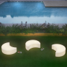 Lichter Panca Design-Gartenbank Luna Modern für Außenbereich Moon Slide Aktion