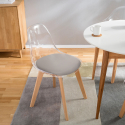 Transparenter Stuhl Küche Bar mit Kissen skandinavisches Design Tulip Caurs