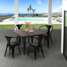 set tisch 80x80cm 4 stühle industriedesign stil Lix küche bar hustle black Lagerbestand