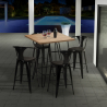 set 4 hocker industriellen holz metall tisch 60x60cm mason wood Auswahl
