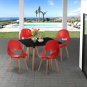 Set  quadratischer Tisch 80x80cm mit 4 Stühlen Schwarz skandinavisches Design Dax Dark Sales
