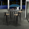 set 4 hocker hoher tisch 60x60cm vintage industrial bar küche  rush Angebot