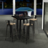 set hoher tisch 60x60cm 4 hocker schwarz vintage industriell rush black Angebot