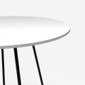 Moderner runder Tisch 100cm weiß Metall Beine schwarz Esszimmer Marmor Angebot