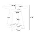 Moderner runder Tisch 100cm weiß Metall Beine schwarz Esszimmer Marmor Sales