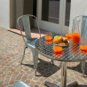 Tisch mit runder 70cm-Klappplatte aus Stahl für Bistro Bar im Freien Skladan