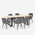 Set Rechteckiger Tisch 180x80cm Design 6 Samt Stühle Samsara L2 Katalog