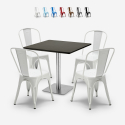 restaurant bar set 4 stühle couchtisch schwarz horeca 90x90cm just Angebot