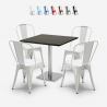 restaurant bar set 4 stühle couchtisch schwarz horeca 90x90cm just Angebot
