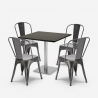 restaurant bar set 4 stühle couchtisch schwarz horeca 90x90cm just Modell