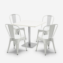 set 4 stühle bar restaurants couchtisch horeca 90x90cm weiß just white Maße