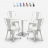 set 4 stühle Lix bar restaurants couchtisch horeca 90x90cm weiß just white Angebot