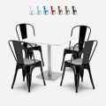 set 4 stühle bar restaurants couchtisch horeca 90x90cm weiß just white Aktion