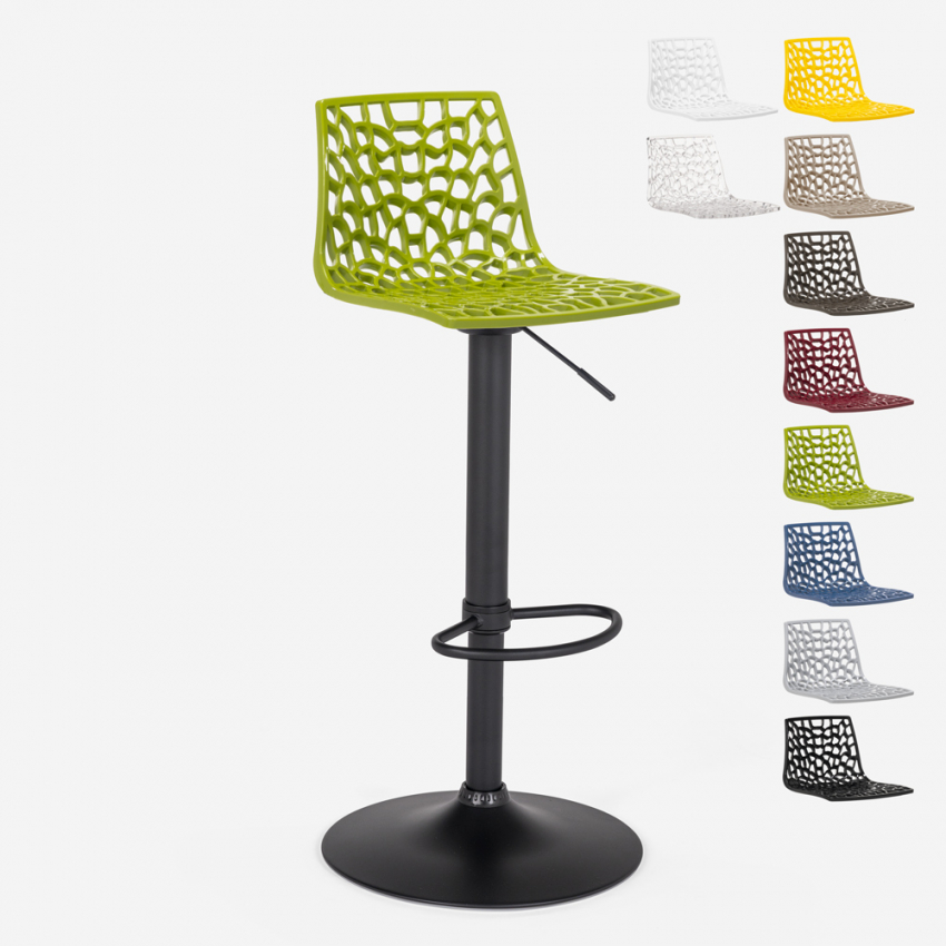 Design Hocker Küche Bar Basis Matt Schwarz Verstellbar Grand Soleil Spider Matt