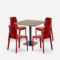 Horeca Couchtisch Set 90x90cm 4 Stühle stapelbar Restaurant Bar Küche Jasper Maße