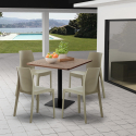 Horeca Couchtisch Set 90x90cm 4 Stühle stapelbar Restaurant Bar Küche Jasper Eigenschaften