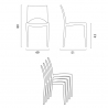 Satz von 4 stapelbaren weißen Couchtisch Stühle 90x90cm bar Horeca Prince White 