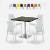 Set 4 stapelbare Stühle aus Polypropylen Horeca Tisch 90x90cm Yanez Schwarz Verkauf