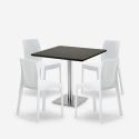 Set 4 stapelbare Stühle aus Polypropylen Horeca Tisch 90x90cm Yanez Schwarz Preis