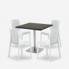 Set 4 stapelbare Stühle aus Polypropylen Horeca Tisch 90x90cm Yanez Schwarz Preis