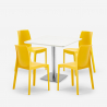 Set 4 Stühle Polypropylen Bar Restaurant Tisch weiß Horeca 90x90cm Jasper White Kauf