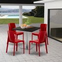 Set 4 stapelbare Stühle aus Polypropylen Horeca Tisch 90x90cm Yanez Schwarz Eigenschaften