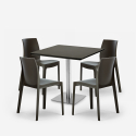 Satz von 4 stapelbaren Stühlen Bar Küche Tisch Horeca schwarz 90x90cm Jasper Black Maße