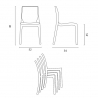 Satz von 4 stapelbaren Stühlen Bar Küche Tisch Horeca schwarz 90x90cm Jasper Black 